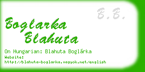 boglarka blahuta business card